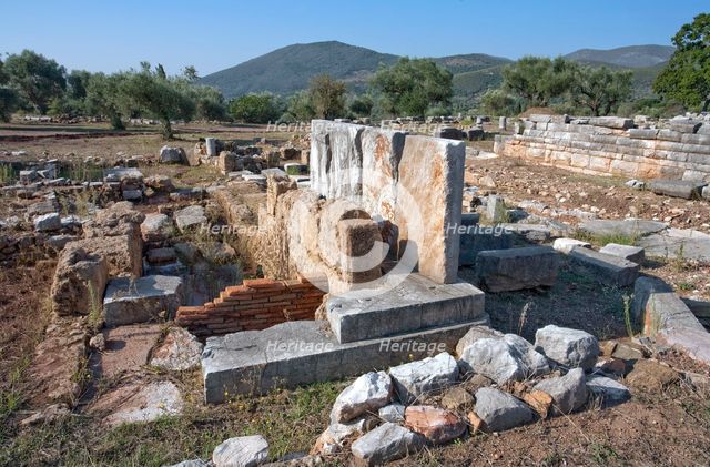 A grave monument in Messene, Greece. Creator: Samuel Magal.