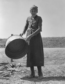 A grandmother in a contractor's camp, Stanislaus County, California, 1939. Creator: Dorothea Lange