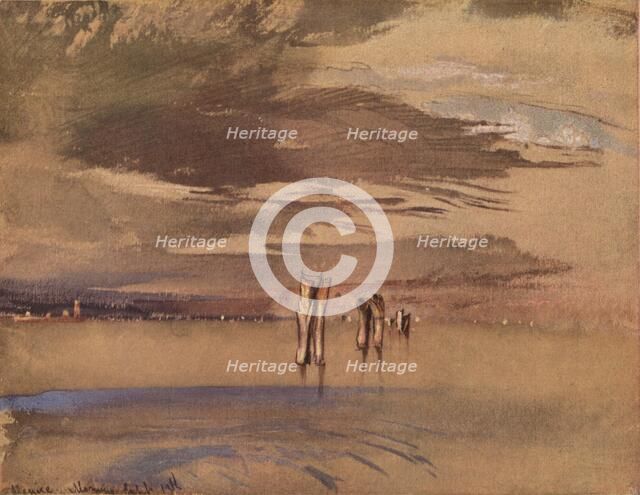 'A Grey Morning Near Venice', 19th century. Artist: John Ruskin.