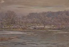 A Grey Frosty Morning, Sketch, Brookville, about 1914. Creator: John Ottis Adams