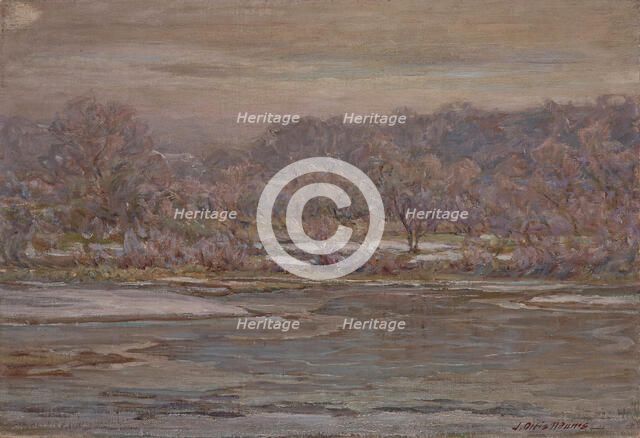 A Grey Frosty Morning, Sketch, Brookville, about 1914. Creator: John Ottis Adams.