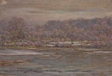 A Grey Frosty Morning, Sketch, Brookville, about 1914. Creator: John Ottis Adams