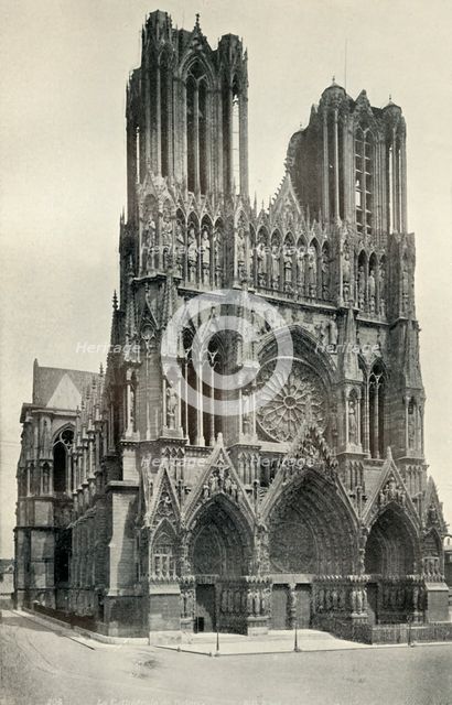 'A Great Gothic Building: The Cathedral at Rheims, Built in the 13th and 14th Centuries', c1930. Creator: Neurdein.