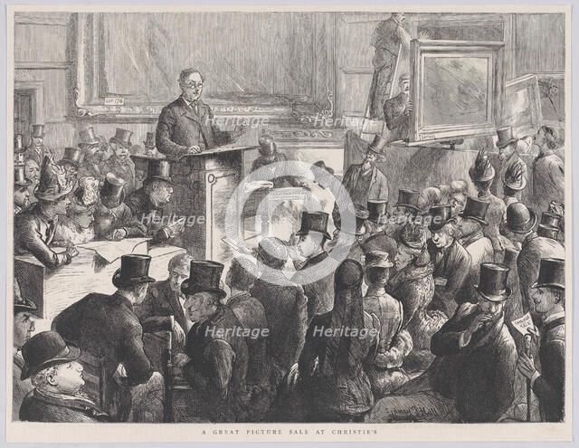 A Great Picture Sale at Christie's, from "The Graphic", September 10, 1887. Creator: Unknown.
