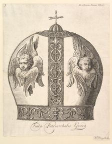 A Greek Patriarchal Crown - Tiara Patriarchalis Graeca (Aubry de La Mottraye's "Travels..., 1723-24. Creator: William Hogarth