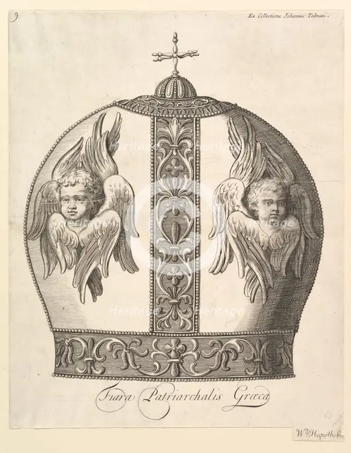 A Greek Patriarchal Crown - Tiara Patriarchalis Graeca (Aubry de La Mottraye's "Travels..., 1723-24. Creator: William Hogarth.