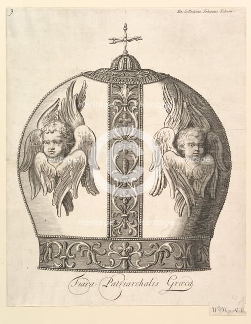 A Greek Patriarchal Crown - Tiara Patriarchalis Graeca (Aubry de La Mottraye's "Travels..., 1723-24. Creator: William Hogarth.