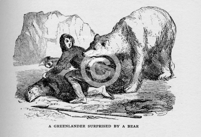 'A Greenlander Surprised by a Bear', c1927, (1928). Artist: Unknown.