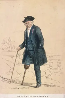 A Greenwich pensioner with one leg, 1855. Artist: Day & Son