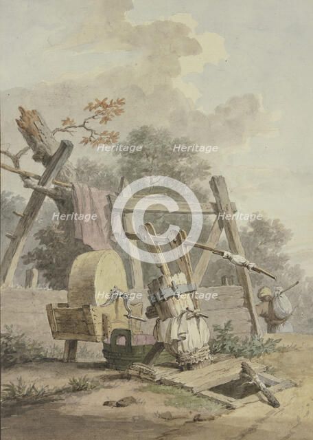 A grindstone by a well. Creator: Pieter Bartholomeusz. Barbiers.