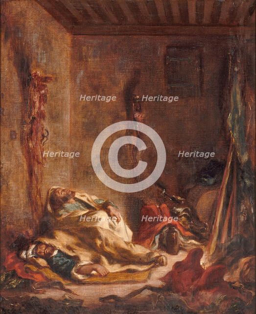 A guardhouse in Meknès, 1847. Artist: Delacroix, Eugène (1798-1863)