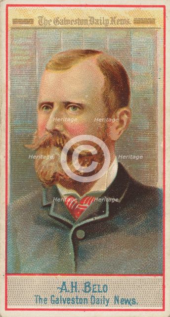 A.H. Belo, The Galveston Daily News, from the American Editors series (N1) for Allen & Gin..., 1887. Creator: Allen & Ginter.