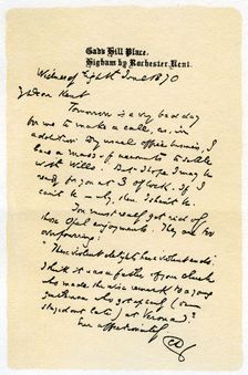 A hand-written letter, 1870 (1899)