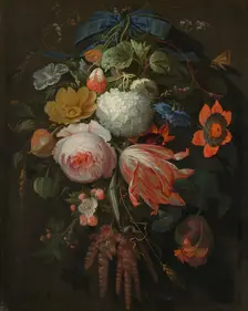 A Hanging Bouquet of Flowers, probably 1665/1670. Creator: Abraham Mignon