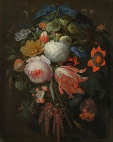 A Hanging Bouquet of Flowers, probably 1665/1670. Creator: Abraham Mignon