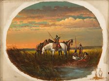 A Halt on the Prairie for a Smoke, between 1860 and 1872. Creator: John Mix Stanley