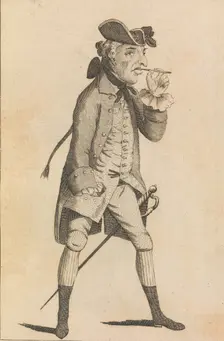 A Half Pay Officer Who Has Been at Dinner with Captain Broad, October 26, 1771. Creator: Matthew Darly