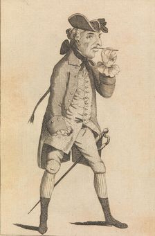 A Half Pay Officer Who Has Been at Dinner with Captain Broad, October 26, 1771. Creator: Matthew Darly