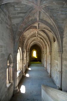 A hall with gothic vaults in the Cathedral of Evora, Portugal, 2009. Creator: Samuel Magal