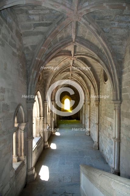 A hall with gothic vaults in the Cathedral of Evora, Portugal, 2009. Creator: Samuel Magal.