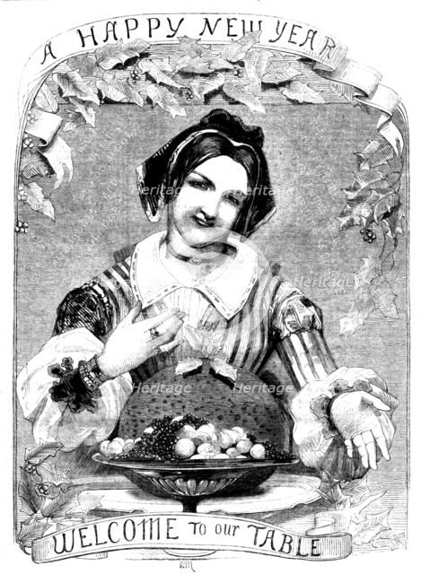 'A Happy New Year, Welcome to our Table; New Year 1854', 1854. Creator: Unknown.
