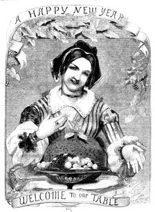 A Happy New Year, Welcome to our Table; New Year 1854 1854. Creator: Unknown