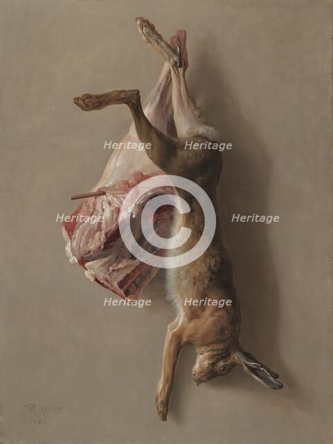A Hare and a Leg of Lamb, 1742. Creator: Jean-Baptiste Oudry (French, 1686-1755).