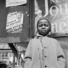 A Harlem newsboy, New York, 1943. Creator: Gordon Parks