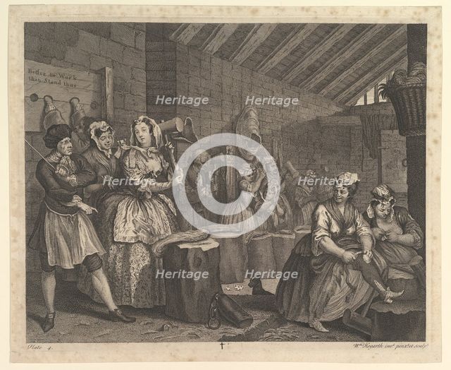 A Harlot's Progress, Plate 4, April 1732. Creator: William Hogarth.
