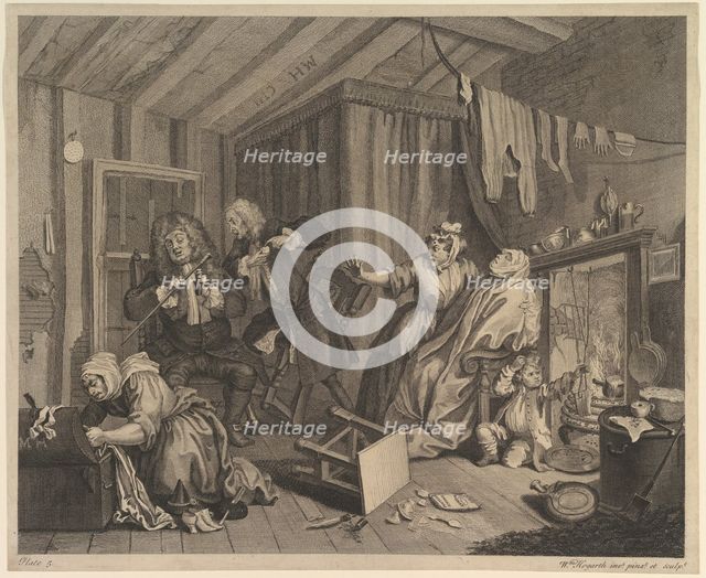 A Harlot's Progress, Plate 5, before April 1732. Creator: William Hogarth.