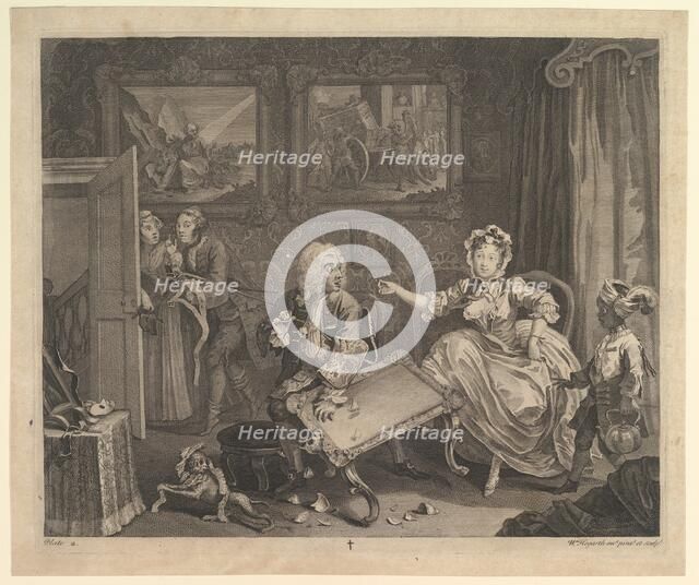A Harlot's Progress, Plate 2, April 1732. Creator: William Hogarth.
