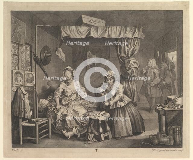 A Harlot's Progress, Plate 3, April 1732. Creator: William Hogarth.