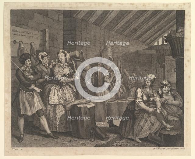 A Harlot's Progress, Plate 4, April 1732. Creator: William Hogarth.