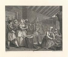 A Harlot's Progress. Plate 4: Moll beats hemp in Bridewell Prison, 1732. Creator: Hogarth, William (1697-1764)