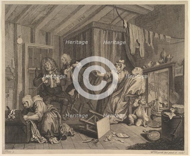 A Harlot's Progress, Plate 5, before April 1732. Creator: William Hogarth.