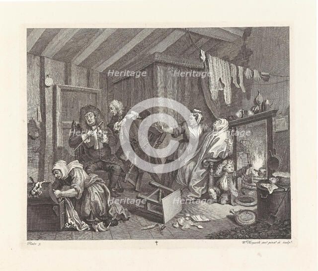 A Harlot's Progress. Plate 5: Moll dying of syphilis, 1732. Creator: Hogarth, William (1697-1764).