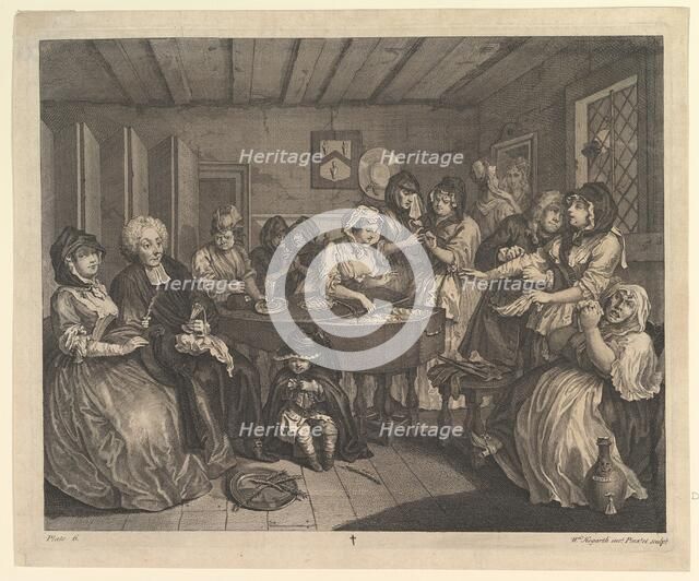 A Harlot's Progress, Plate 6, April 1732. Creator: William Hogarth.
