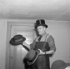 A hatter, Landskrona, Sweden, 1952. Creator: Unknown
