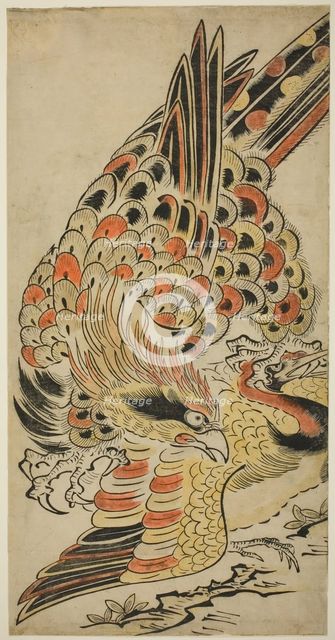 A Hawk Capturing a Crane in Flight, c. 1715. Creator: Torii Kiyomasu I.