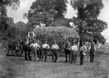 A haycart with haymakers and horses, c1860-c1922. Artist: Henry Taunt