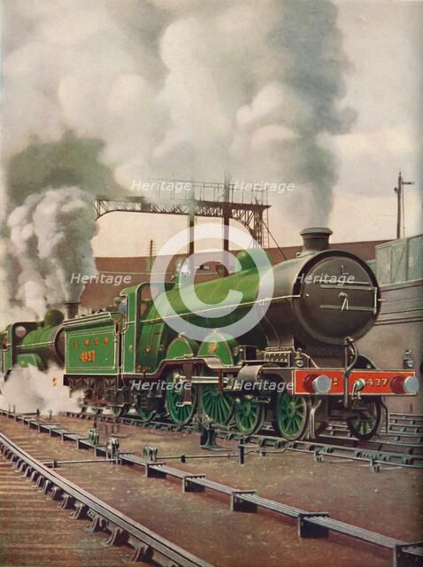 'A Heavy Express Train Leaving King's Cross, L.N.E.B.', 1926. Artist: Unknown.