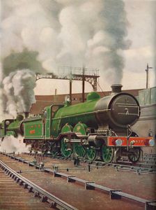 A Heavy Express Train Leaving King's Cross, L.N.E.B. 1926