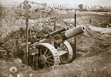 A heavy howitzer, Somme campaign, France, World War I, 1916. Creator: Unknown