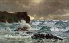 A heavy sea at Moeraki, 1903. Creator: George Edmund Butler
