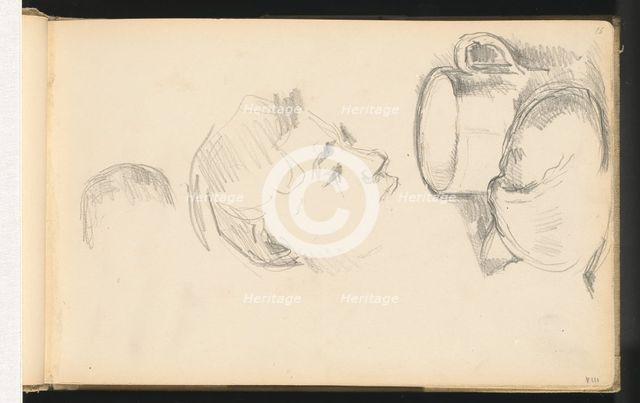 A Head, a Cup, and a Bread Roll, 1891/1894. Creator: Paul Cezanne.