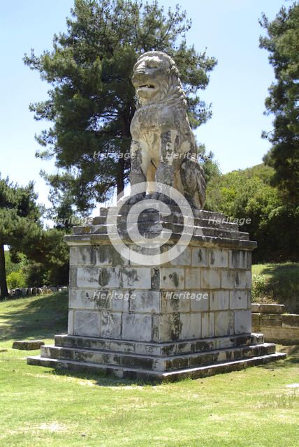 A Hellenistic stone lion, Amphipolis, Greece. Artist: Samuel Magal
