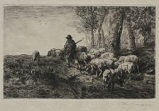 A herd of swine, 1880. Creator: Charles-Émile Jacque (French, 1813-1894)