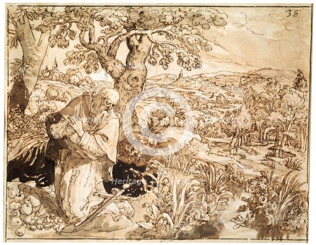 'A Hermit', 1585-1586. Artist: Martin de Vos