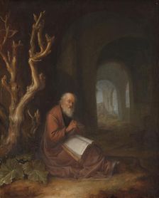 A Hermit Praying in a Ruin, 1650-1668. Creator: Jan Adriaensz. van Staveren