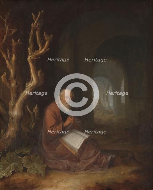A Hermit Praying in a Ruin, 1650-1668. Creator: Jan Adriaensz. van Staveren.